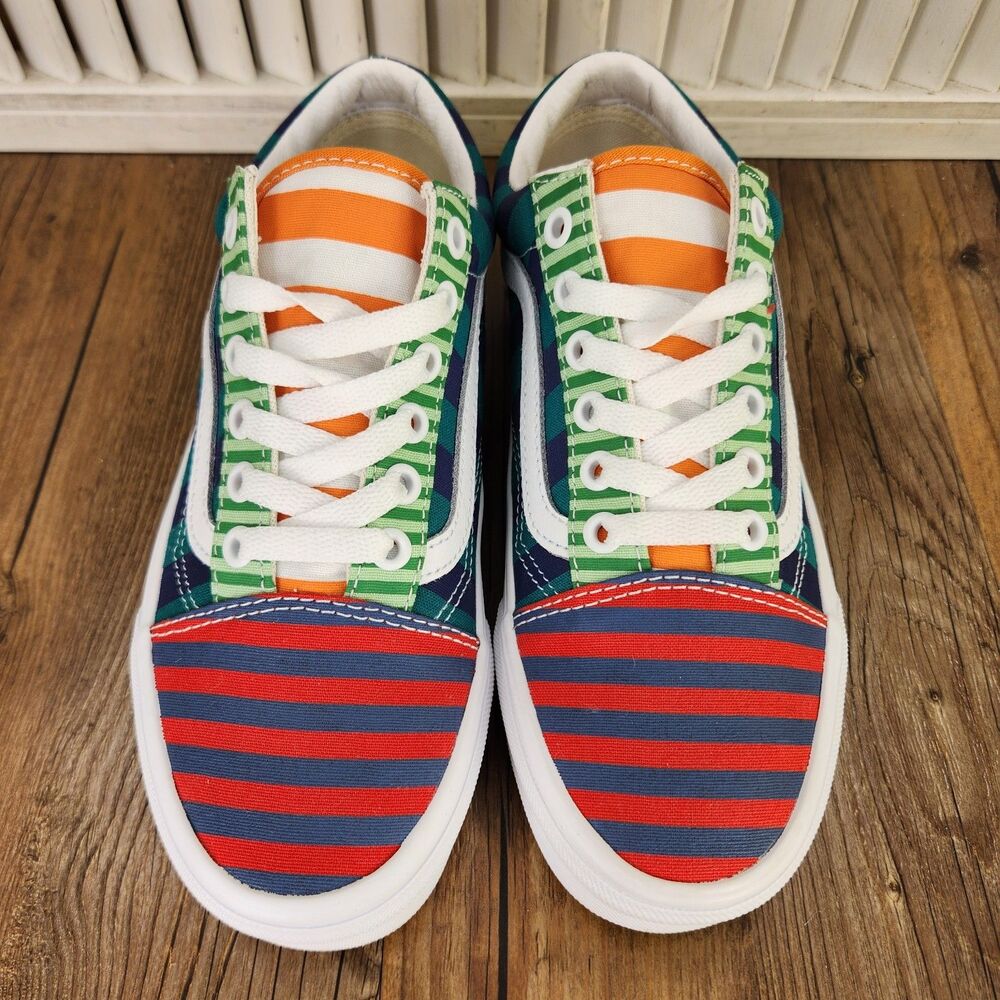 Vans Old Skool Womens Size 6 Multi-Colored Striped Canvas Skater Sneakers Shoes - Picture 8 of 9